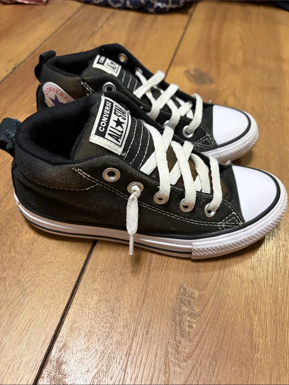 Converse Kids Black and White High Top Sneakers